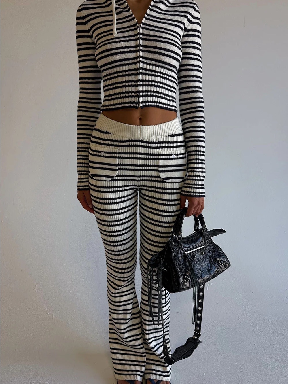 Frankies Bikini Camden Striped Knit Pants sz Medium